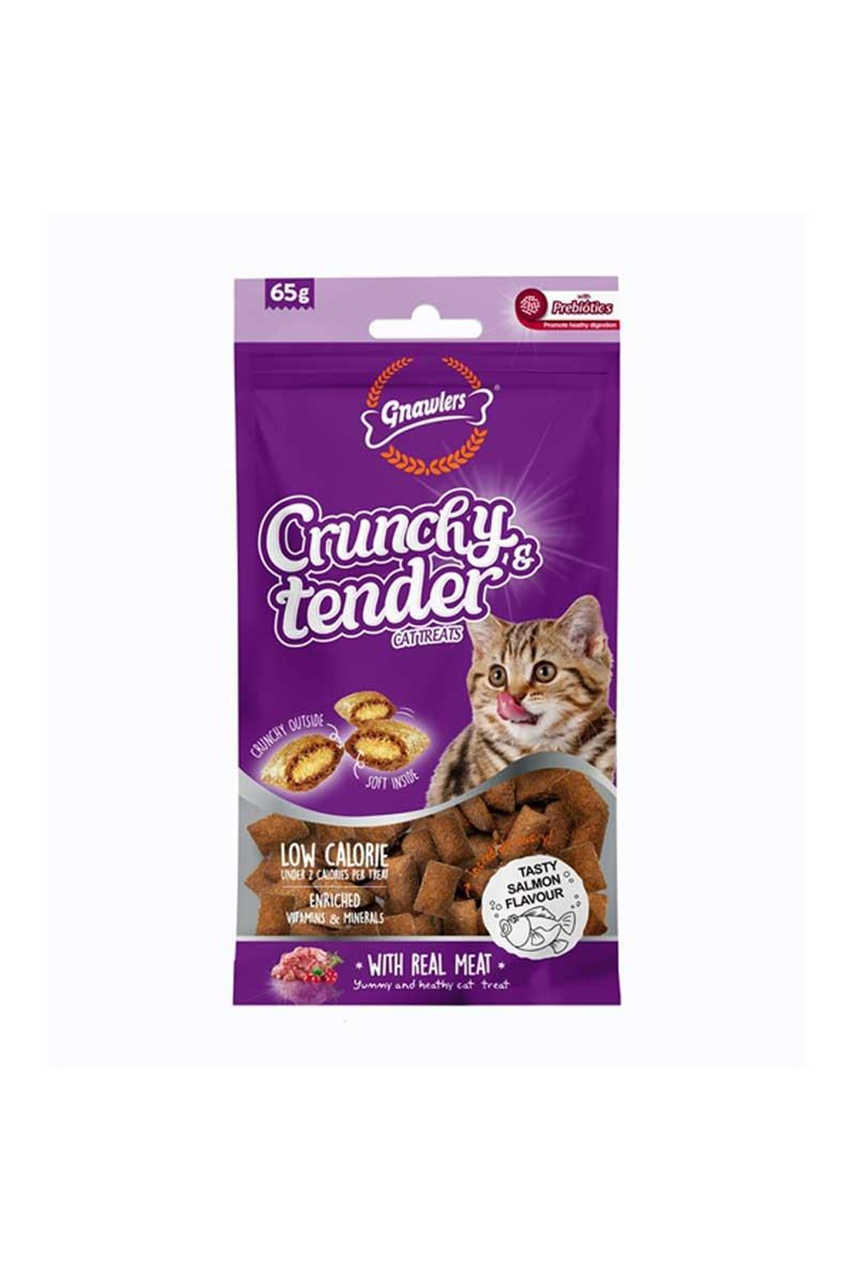 Crunchy Somonlu Prebiotik Destekli Kedi Ödül Maması 65gr-1
