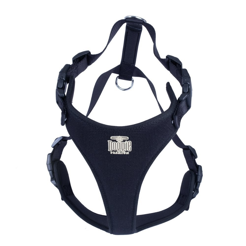 Havalı Dokumadan El Yapımı Köpek Göğüs Tasması 2XL-2x70-80cm - Siyah-2