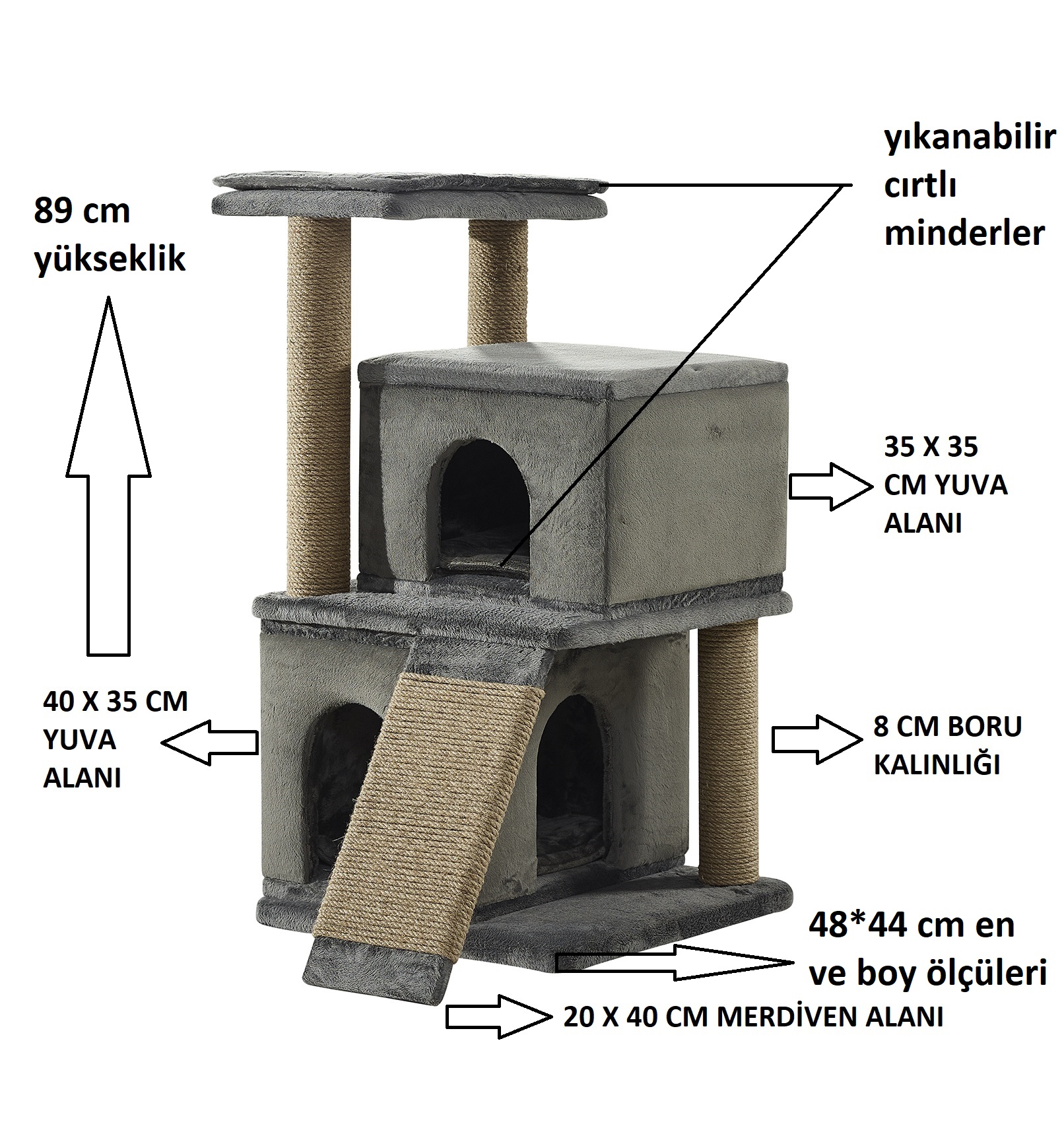 Kabon Kedi Tırmalama Gri-1