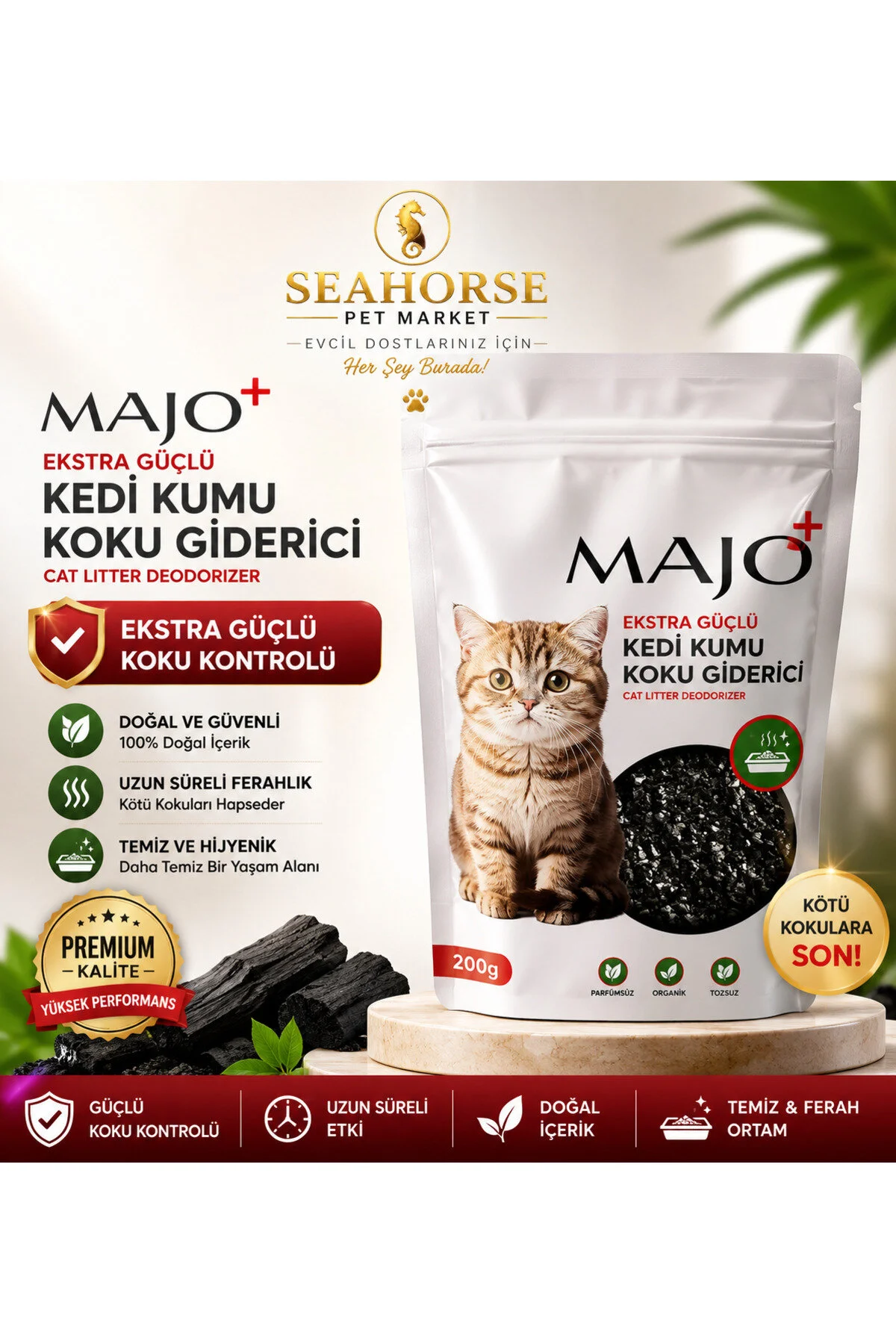 Kedi Kumu Koku Giderici Aktif Karbon 200gr-2