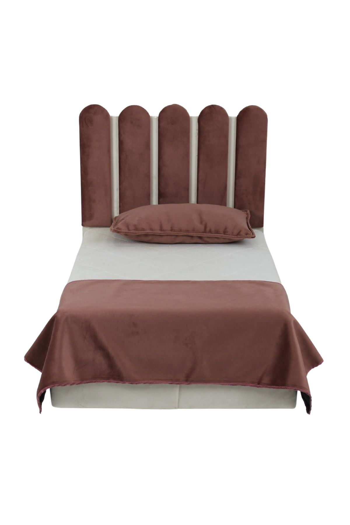 Kedi ve Köpek Çubuk Desenli Bazalı Yatak Bej / Pudra L Boy 60*90-2