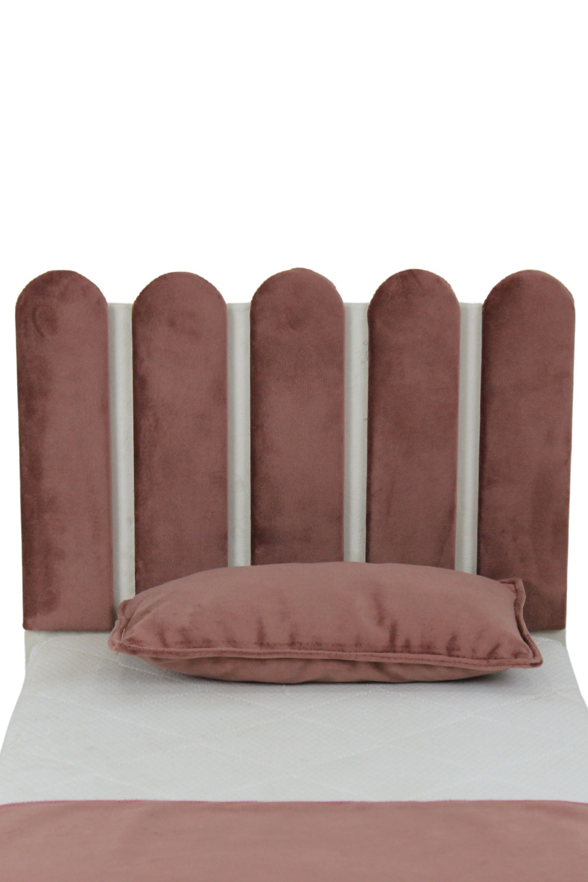 Kedi ve Köpek Çubuk Desenli Bazalı Yatak Bej / Pudra L Boy 60*90-3