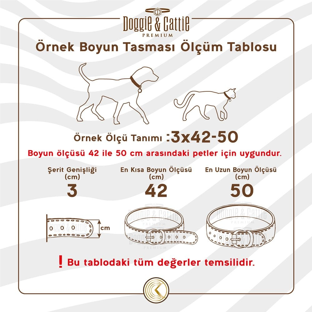 Konforlu Gerçek Deriden El Yapımı Köpek Boyun Tasması 3,5x57-65cm - Siyah-4