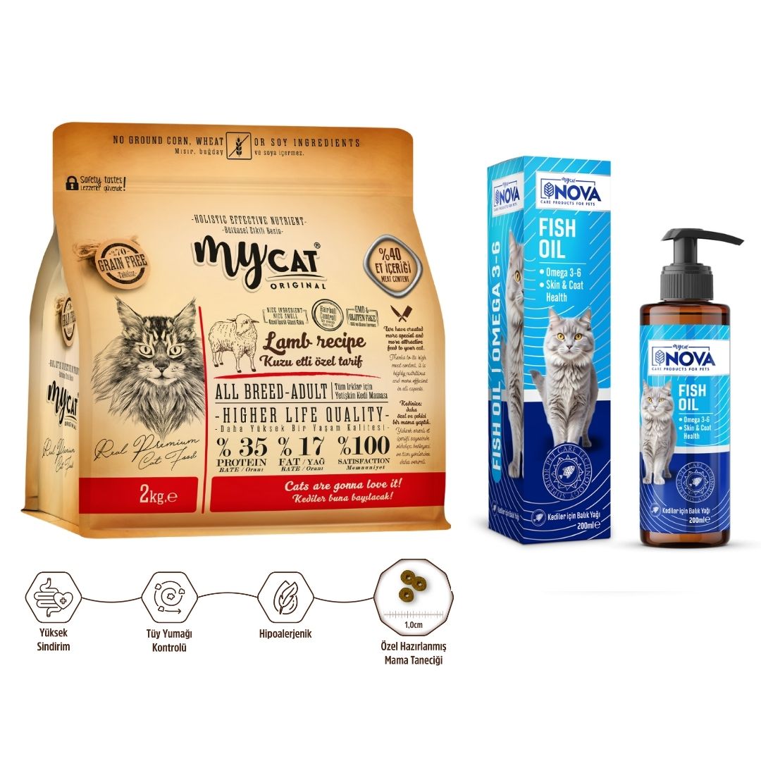 Kuzu Etli Yetişkin Kediler İçin Besleyici İkili Paketi-1