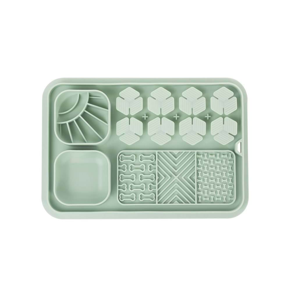 Lecca Pro 6İN1 Yavaş Beslenme ve Yalama Matı Green S Beden Brsp-60568903 -4