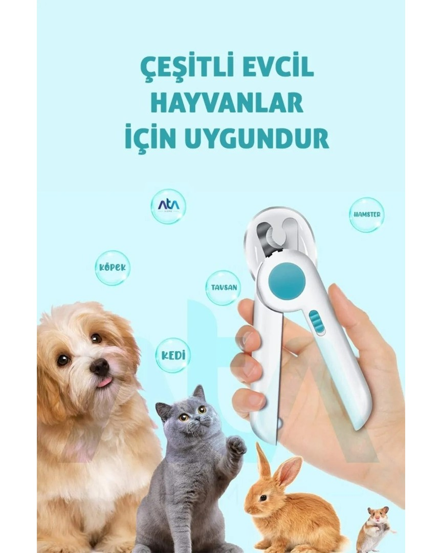 LED Işıklı Kedi Tırnak Makası Mavi -2