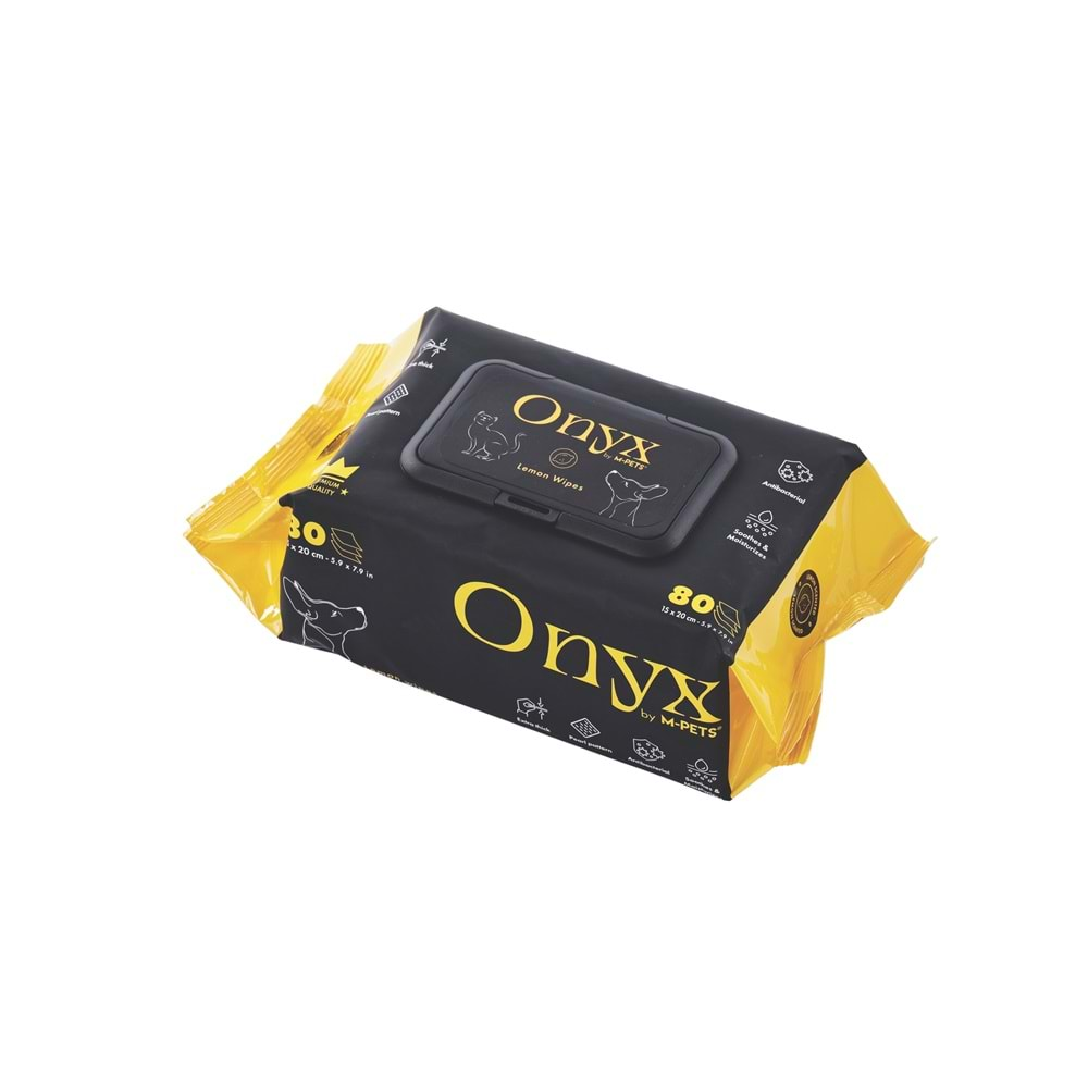 Onyx Limon Kokulu Kedi ve Köpekler İçin Temizleme Mendili 80'li Brsp-60106701-2