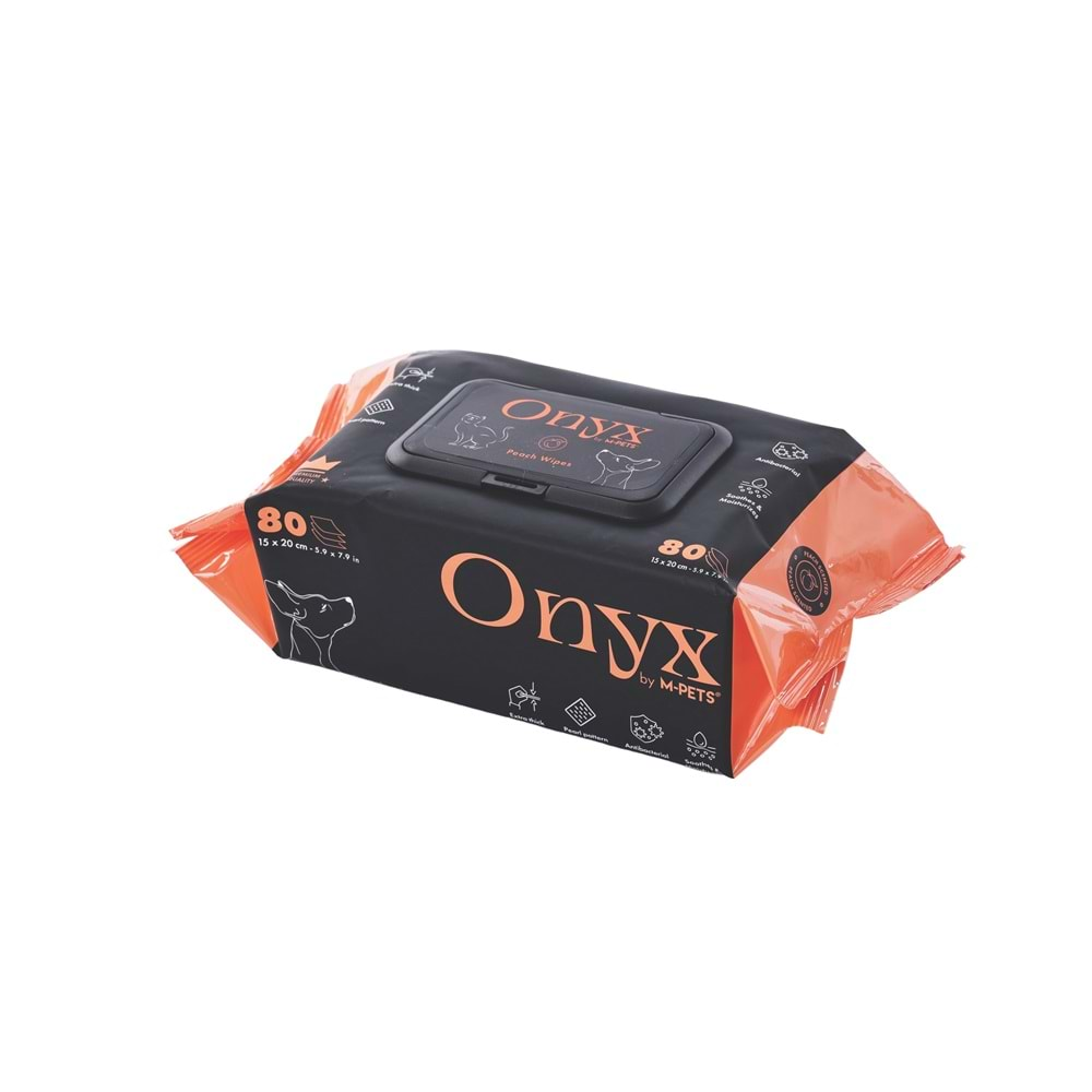 Onyx Şeftali Kokulu Kedi ve Köpekler İçin Temizleme Mendili 80'li Brsp-60106801-2