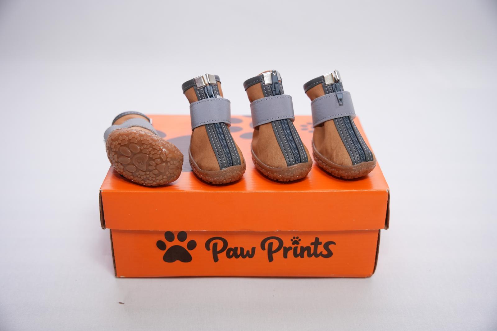 Paw Prints Paw Prints Fermuarlı Deri Köpek Ayakkabı No:1