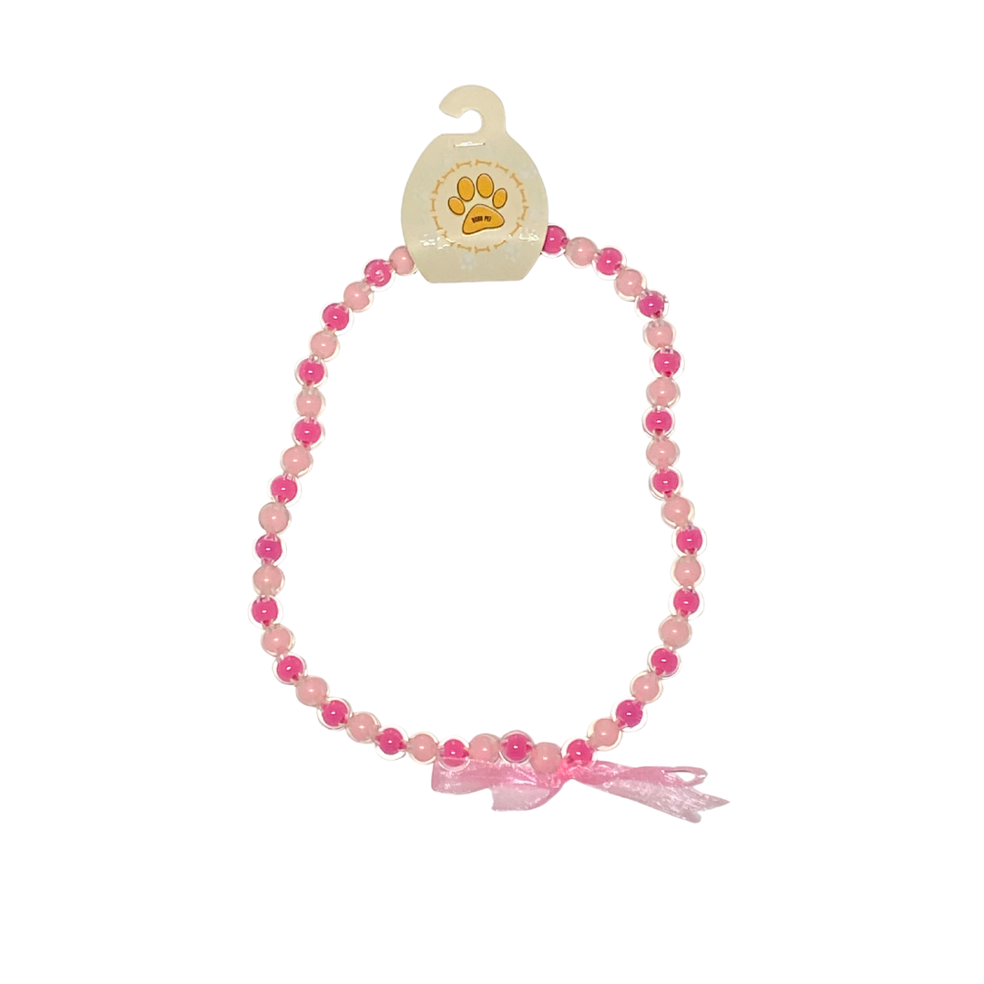 Pembe/Pudra Boncuklu Kolye S-1