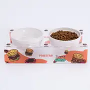 PMK020 Super Burger-İkili Seramik-Pleksi Mama ve Su Kabı-2