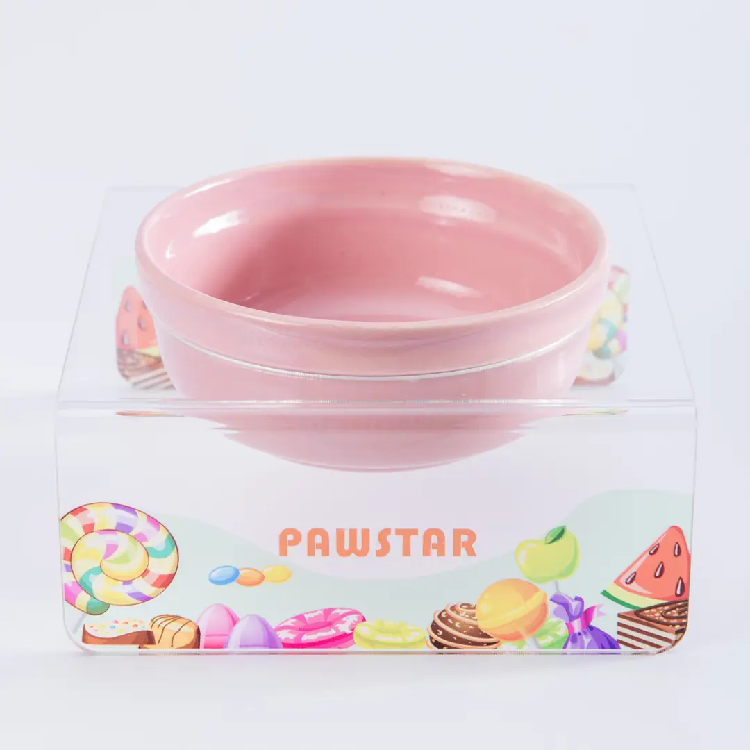PMK023 Candy-Tekli Seramik-Pleksi Mama ve Su Kabı-2