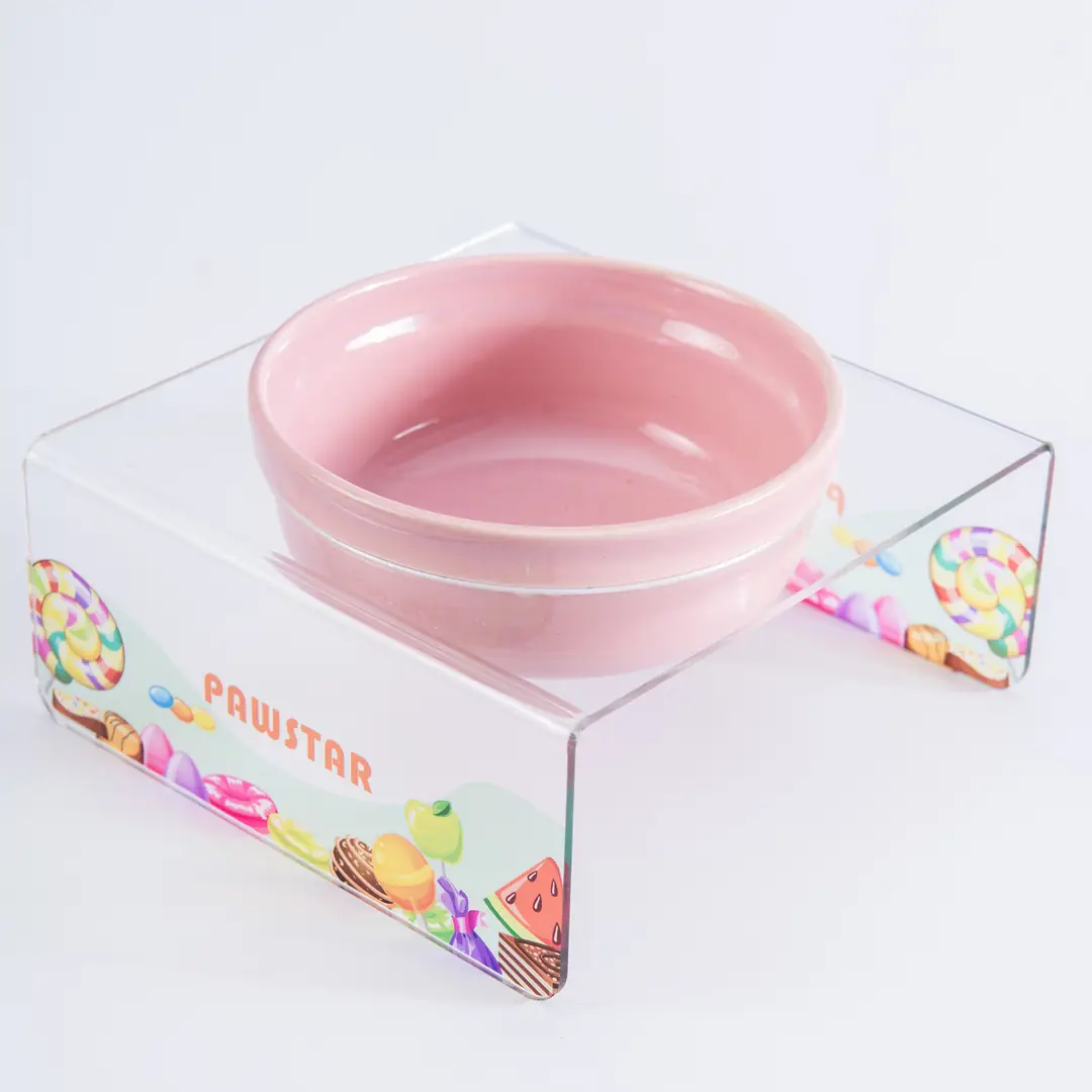 PMK023 Candy-Tekli Seramik-Pleksi Mama ve Su Kabı-3