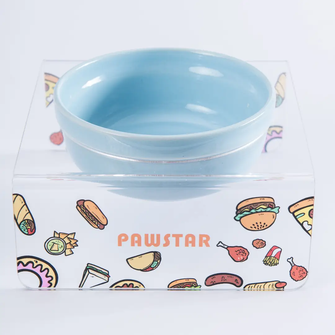 PMK025 Fast Food-Tekli Seramik-Pleksi Mama ve Su Kabı-1