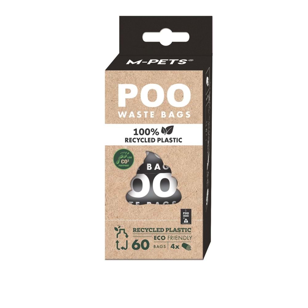 POO 100% RECYCLED DIŞKI POŞETİ KOKUSUZ 4X15 YAPRAK-1