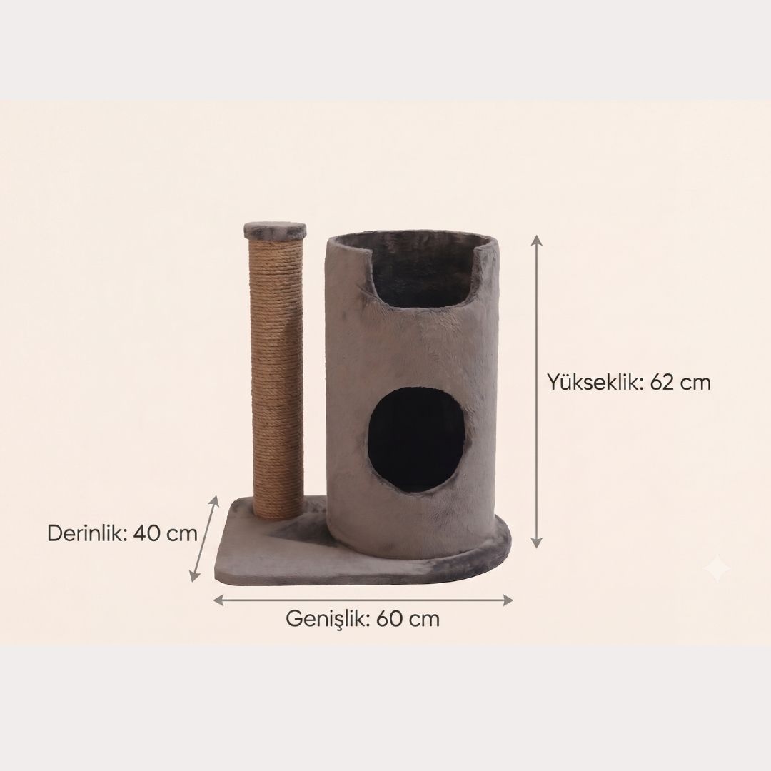 Prenses Kedi Tırmalama Ağacı Bej -3