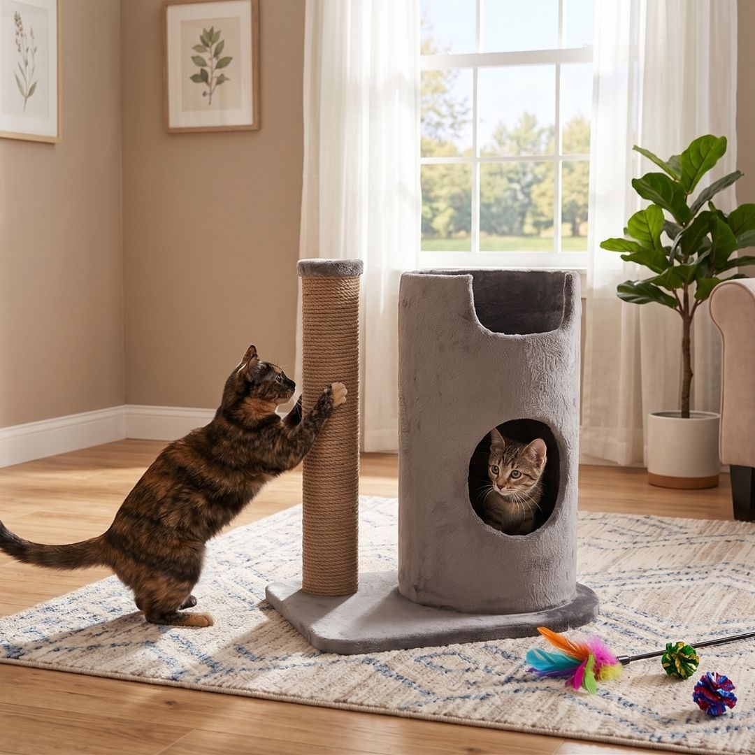 Prenses Kedi Tırmalama Ağacı Gri-3