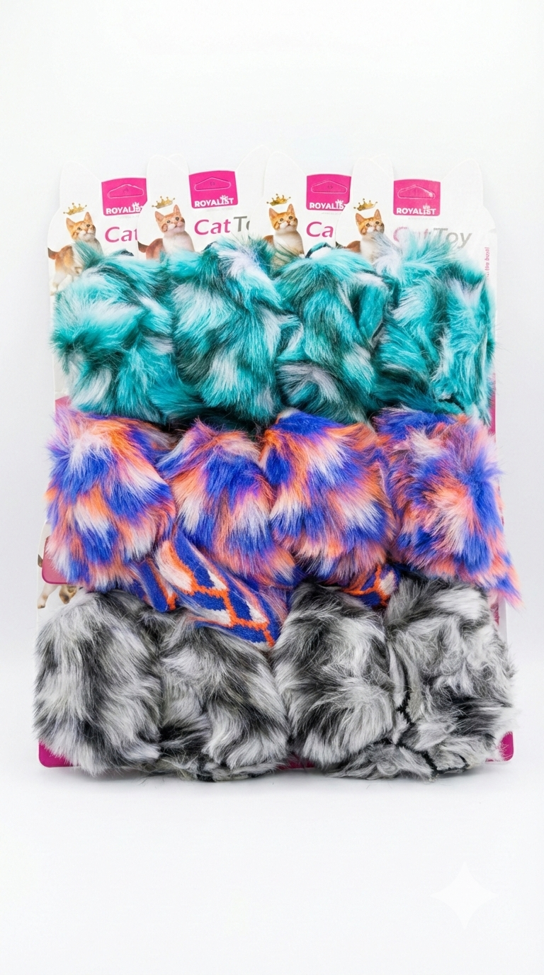 Kuyruklu Tüylü Kedi Oyuncak Fare - 03780-1