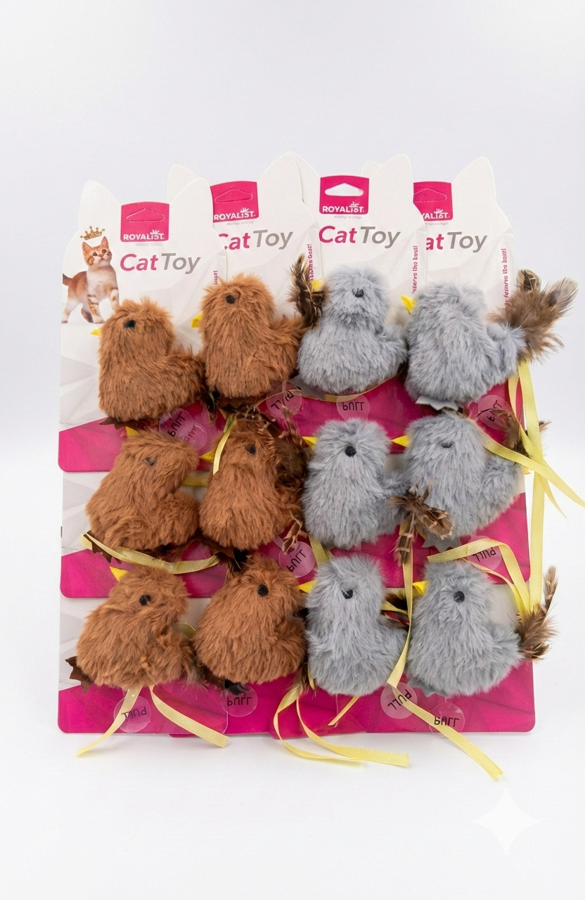 Sarı Gagalı Peluş Kuş Kedi Oyuncak - 03782-1