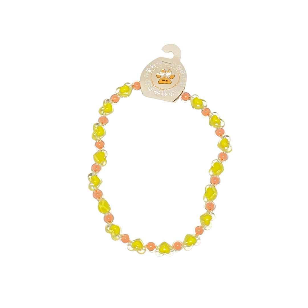 Sarı/Turuncu Kalpli Kolye L-1