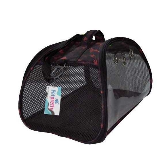 Şeffaf Çanta Kırmızı Kamuflaj 50x28x28-2