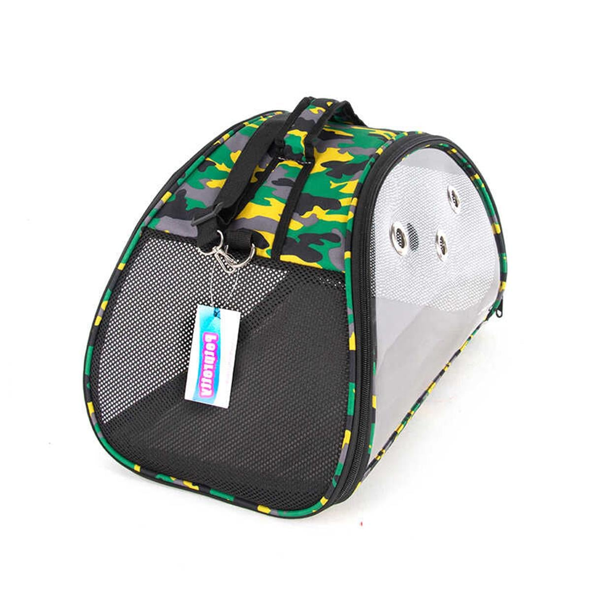 Petpretty Şeffaf Çanta Yeşil Kamuflaj 50x28x28