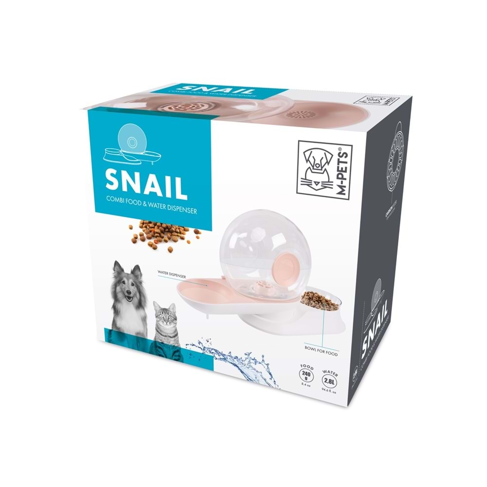 Snail Hazneli Su ve Mama Kabı Pembe Renk 2800 ML - 240 GR Brsp-60501699-4