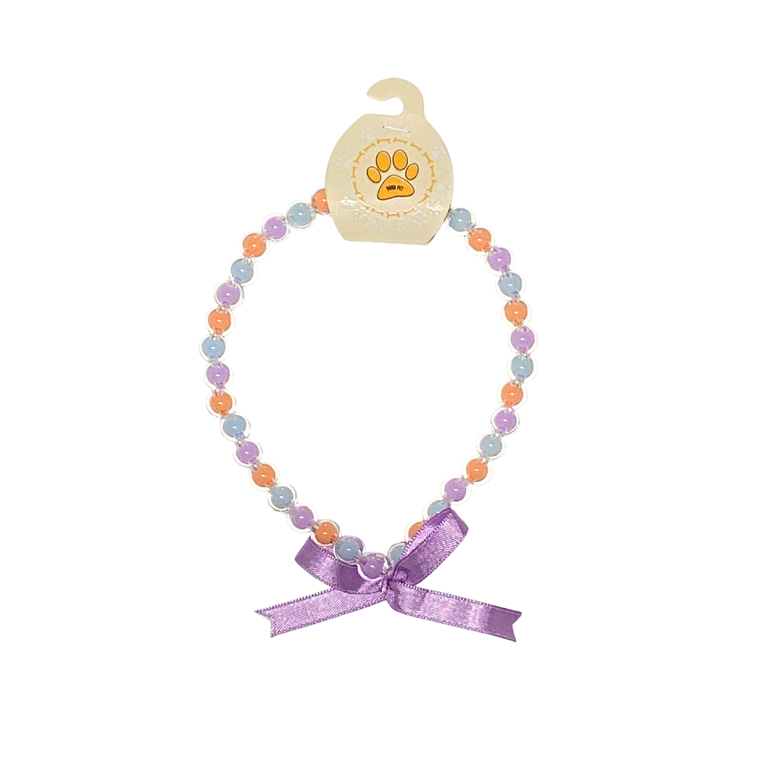 Turkuaz/Mor/Turuncu Boncuklu Kolye s-1