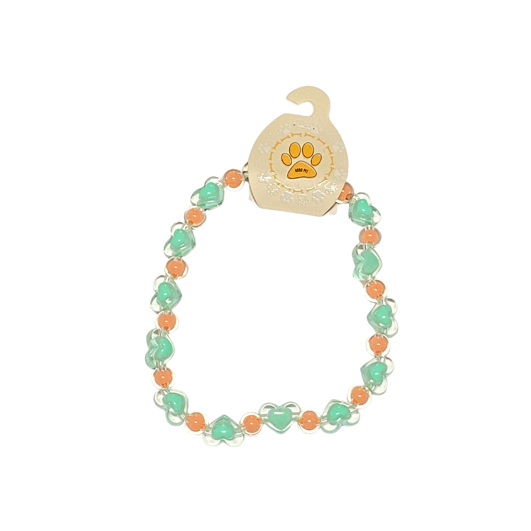 Turkuaz/Turuncu Kalpli Kolye S-1