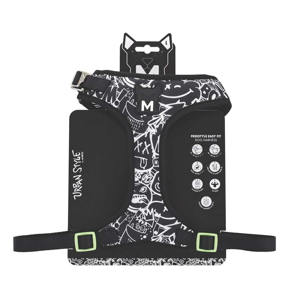 URBAN STYLE BLACK/WHİTE EASY FİT KÖPEK GÖĞÜS TASMASI (L) 10872799 -2