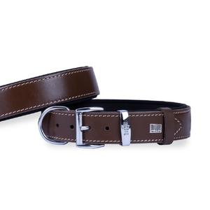  Konforlu Gerçek Deriden El Yapımı Köpek Boyun Tasması 3,5x47-55cm - Kahverengi