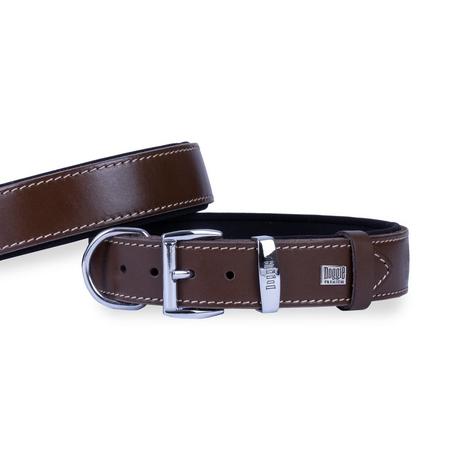  Konforlu Gerçek Deriden El Yapımı Köpek Boyun Tasması 3,5x47-55cm - Kahverengi