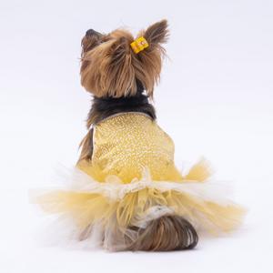 Sarı Polka-Dot Elbise L YPAW-24309