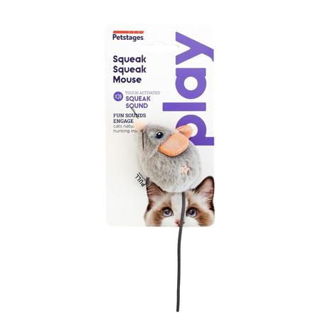 Squeak Mouse Plush Kedi Oyuncağı - Gri BRSP-70377M