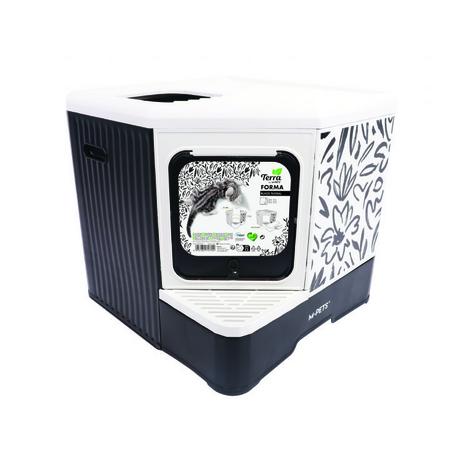  TERRA FORMA ECO DESENLİ KAPALI KEDİ TUVALETİ BLACK BRSP-20104399