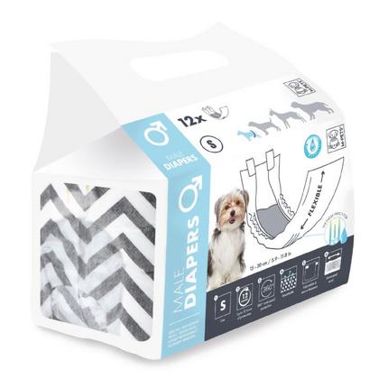  brsp 10116199 M-PETS DIAPERS ERKEK KÖPEKLER İÇİN KÜLOT BEZ (S) 12Lİ