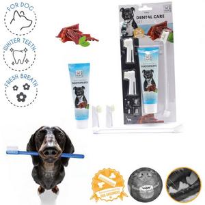 brsp 10117299 M-PETS KÖPEKLER İÇİN BİFTEKLİ DİŞ MACUNU+FIRÇA SETİ