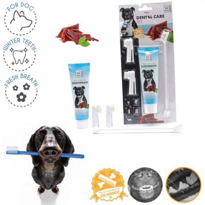 brsp 10117299 M-PETS KÖPEKLER İÇİN BİFTEKLİ DİŞ MACUNU+FIRÇA SETİ