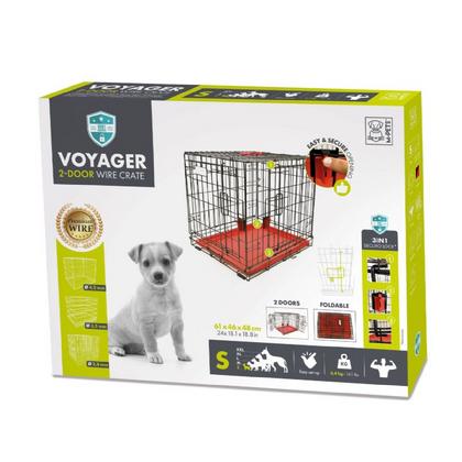 10449905 M-PETS VOYAGER KÖPEK KAFESİ 2 KAPILI (S) KIRMIZI 61X46X48CM brap