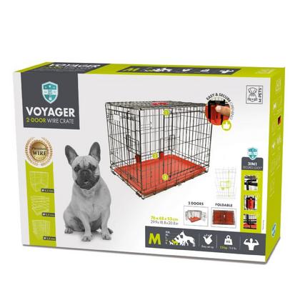 brsp 10450005 M-PETS VOYAGER KÖPEK KAFESİ 2 KAPILI (M) KIRMIZI 76X48X53CM 