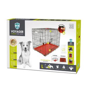 brsp 10450105 M-PETS VOYAGER KÖPEK KAFESİ 2 KAPILI (L) KIRMIZI 91X58X63CM 