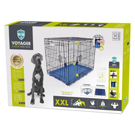 brsp 10450917 M-PETS VOYAGER KÖPEK KAFESİ 2 KAPILI (XXL) 122X76X84CM 