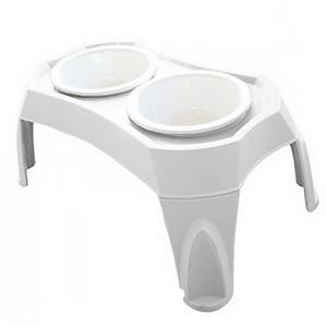 10500312 M-PETS COMBI AYAKLI MELAMİN MAMA KABI (XL) 2X1500ML BEJ/BEYAZ brsp