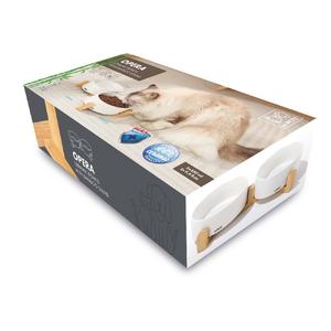 M-Pets Opera Seramik Mama Kabı Bamboo Standlı 2x850ML White Brsp-10553799 