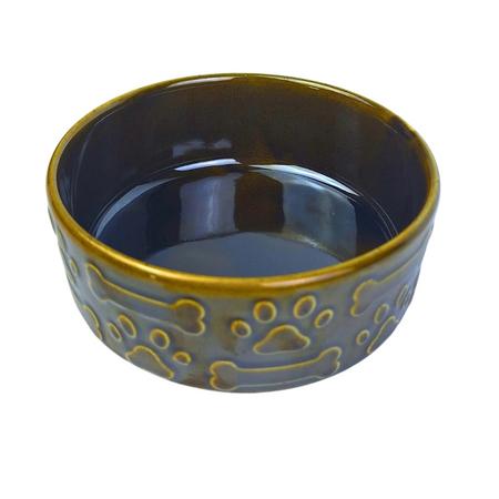 Reaktif Yeşil Porselen Mama ve Su Kabı 14 CM