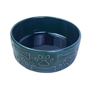 Reaktif Mavi Porselen Mama  ve Su Kabı 14 CM