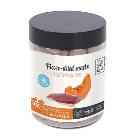 Freeze Dried Kurutulmuş %100 Ördek ve Balkabağı Küpleri Köpek Ödülü 35 GR 