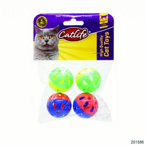 brsp 201586-CATLİFE  4'lü paket Zilli kedi oyuncağı 