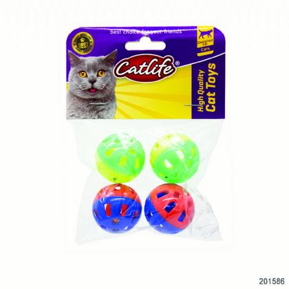 brsp 201586-CATLİFE  4'lü paket Zilli kedi oyuncağı 