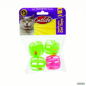 brsp 202363-CATLİFE 4'lü paket Zilli kedi oyuncağı